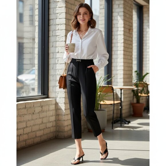 J.ING Taleen Black Straight Leg Pants - Picture 1 of 7